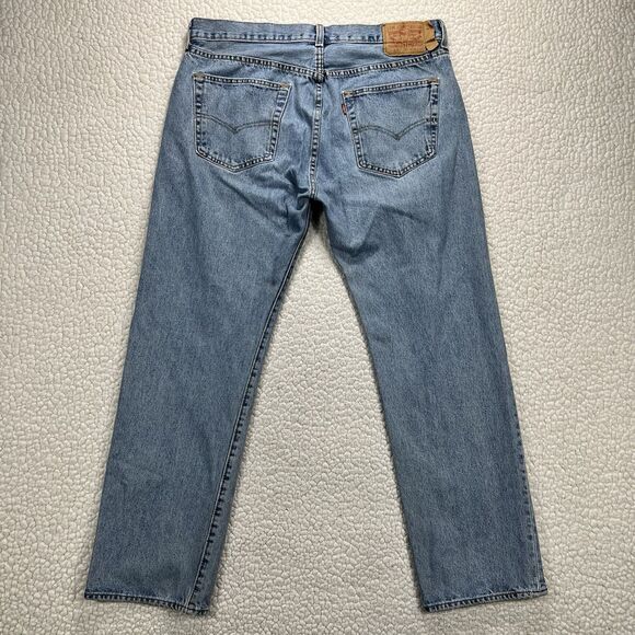 VTG Levi’s 501 Men’s Jeans 36x30 (Actual 34x29) Y2K Grunge Straight Leg Denim - Picture 4 of 12